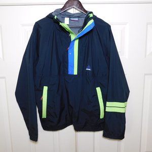 Vintage 1990s HIND Neon Colors Lightweight WindBreaker Ski Hoodie Jacket Men's M